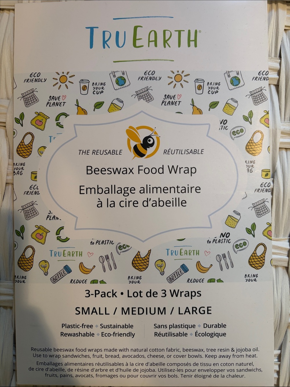 NWT: TruEarth beeswax food wraps pack of three